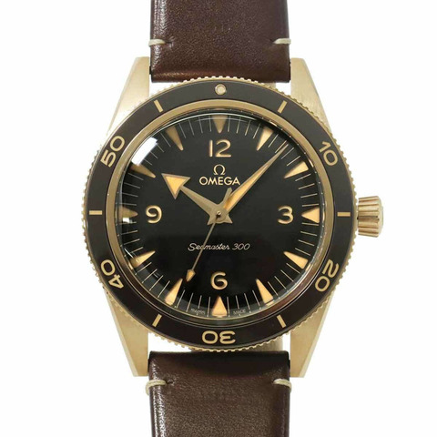 歐米茄海馬300公尺至臻天文台錶 234 92 41 21 10 001 男士腕錶 黑色 9KBG 青銅金 自動上鍊