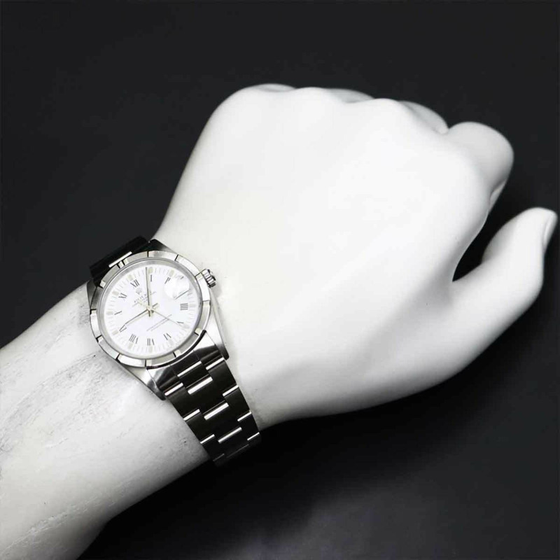 勞力士蠔式恆動日曆型 15210 E 序號男士白色自動腕錶-2