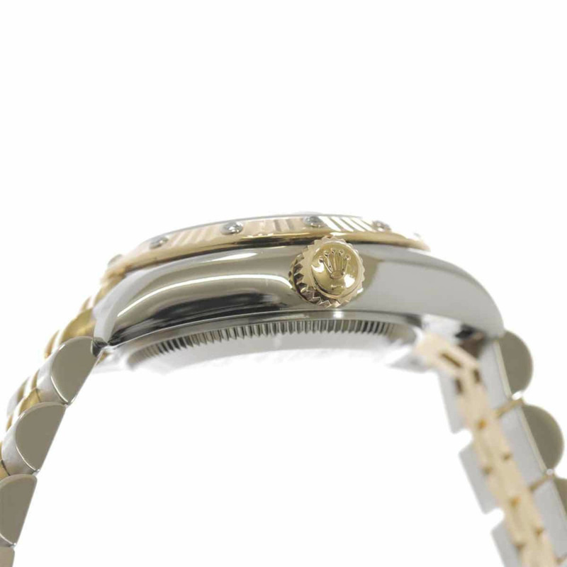 勞力士 Datejust 179313 2BR D Roulette 雙色女錶,鑲嵌鑽石、金粉及 18K 黃金,自動上鍊-4