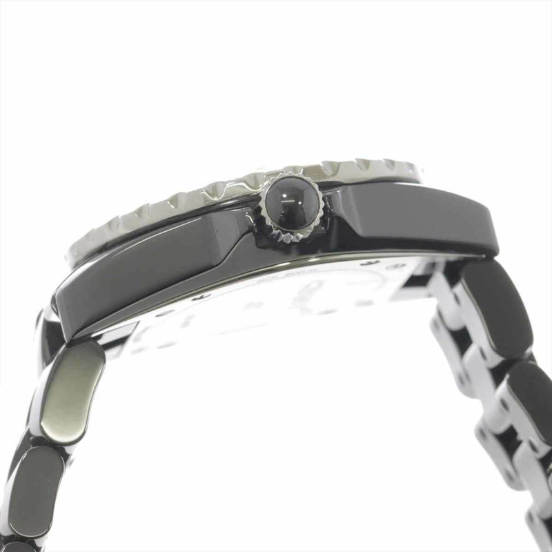 香奈兒 J12 33毫米 H2122 女士腕錶,鑲嵌12顆鑽石,日期顯示,黑色陶瓷錶殼,中央鑲嵌鑽石石英機芯-4