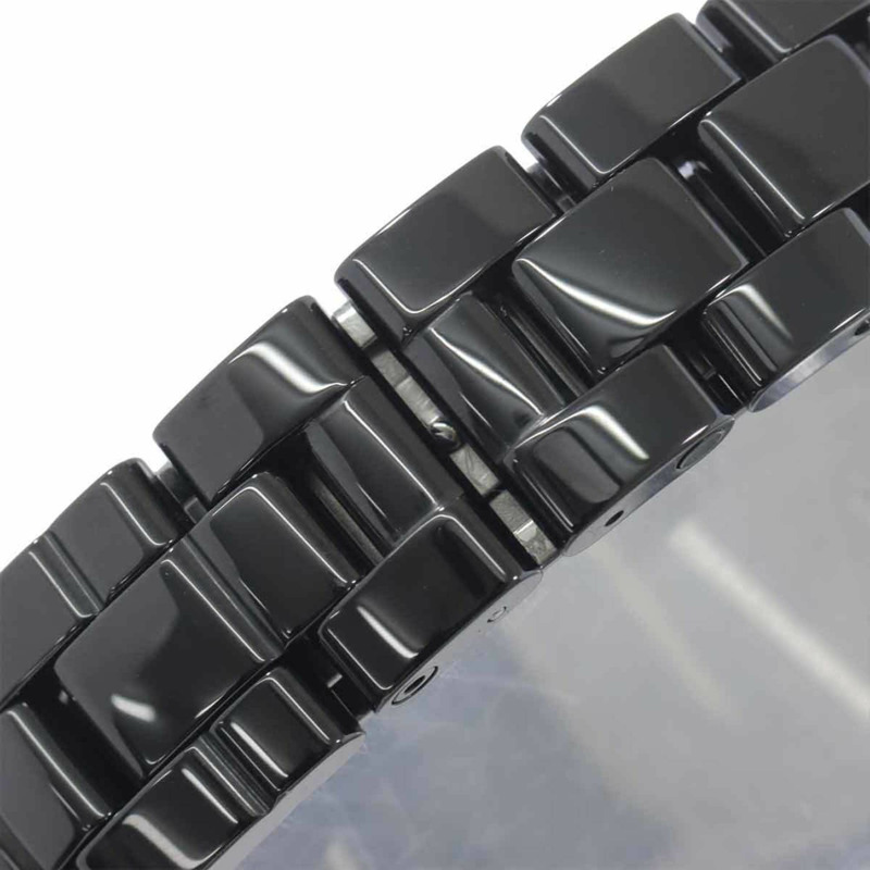 香奈兒 J12 33毫米 H2122 女士腕錶,鑲嵌12顆鑽石,日期顯示,黑色陶瓷錶殼,中央鑲嵌鑽石石英機芯-5