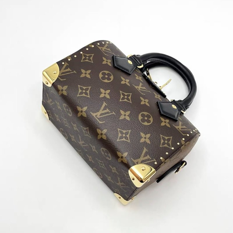 LV Speedy Trunk 20手提斜背包芯片款20*14*5*11.5 99新配件塵袋鎖鑰匙-2