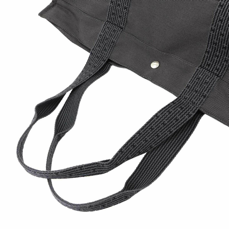 愛馬仕 Herline TGM 手提包,灰色帆布配銀色五金配件-4