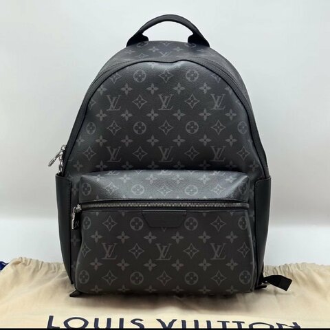 LV 黑色老花阿波羅後背包 芯片款29*38*20 98新配件塵袋