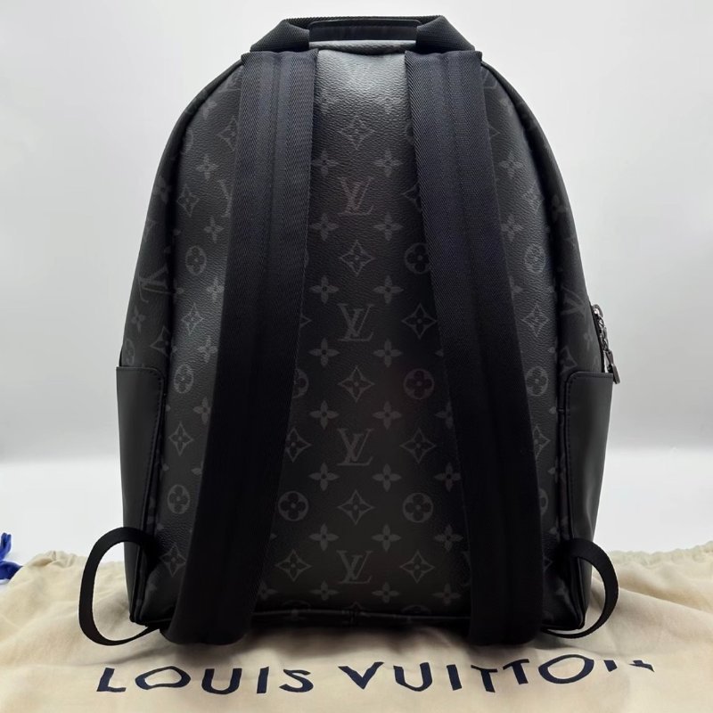 LV 黑色老花阿波羅後背包 芯片款29*38*20 98新配件塵袋-5