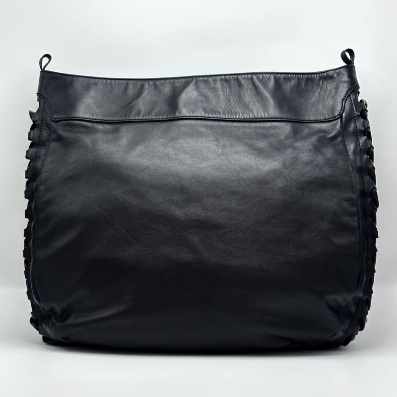 CHANEL 黑色雙C大LOGO滾邊粗鏈條肩背腋下包41*40*11 98新-5