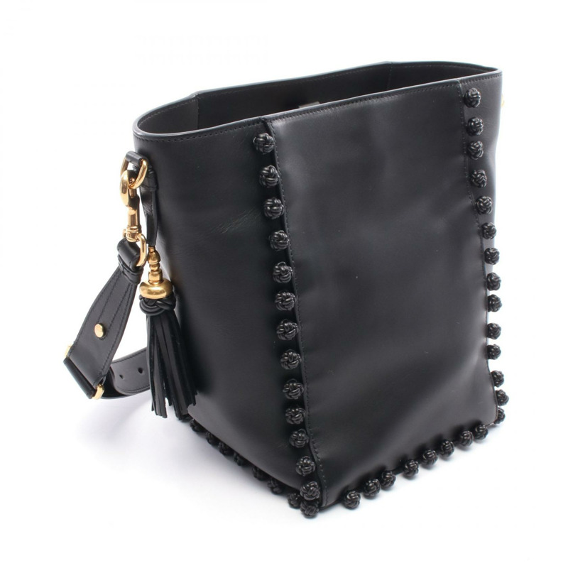 Christian Dior 黑色皮革水桶肩背包（二手女款）-1