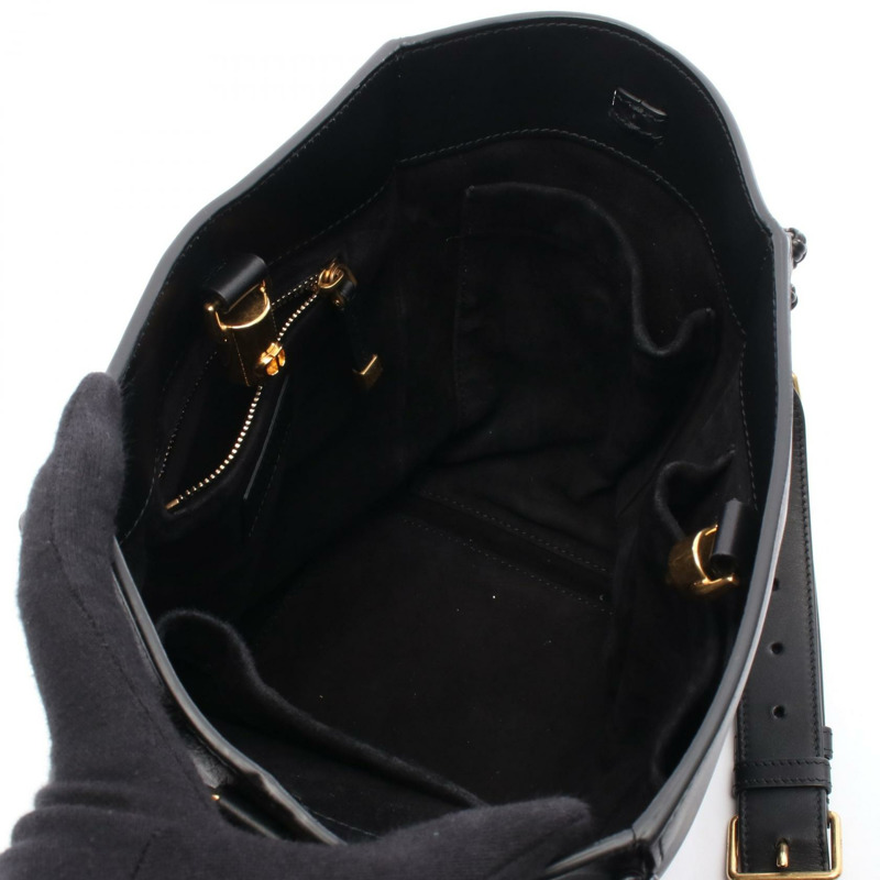 Christian Dior 黑色皮革水桶肩背包（二手女款）-2