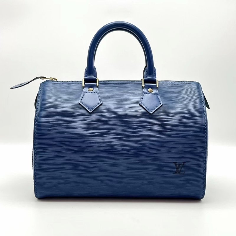 LV 藍色水波紋枕頭手提包27.5*19*15 98新配件塵袋-0