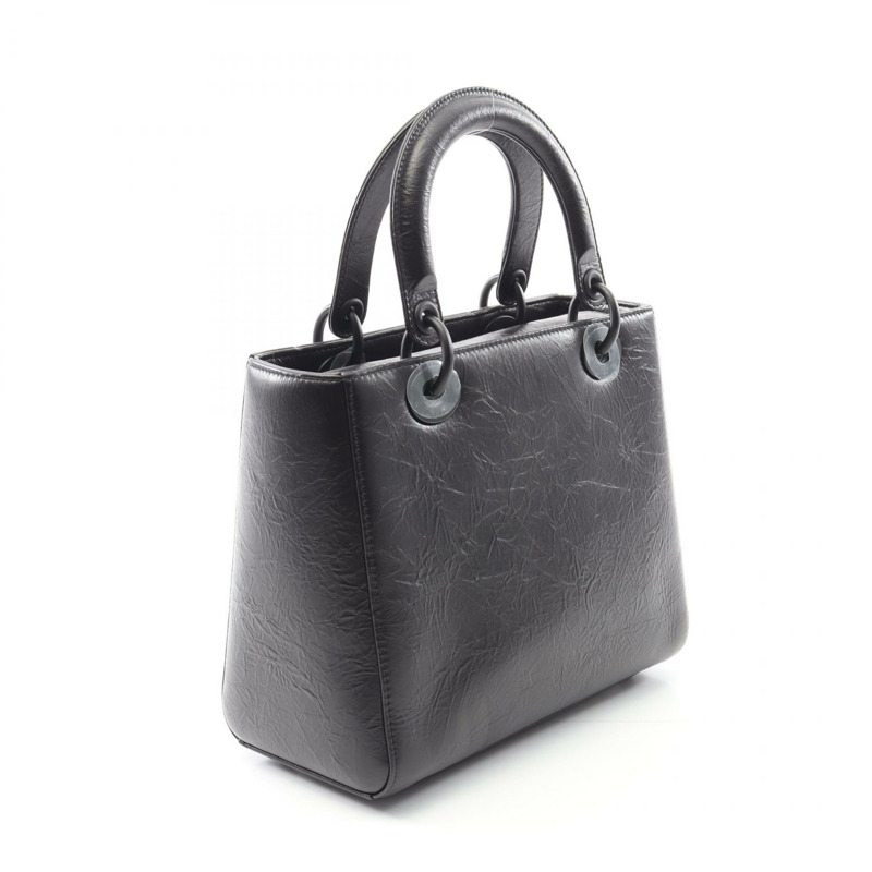 Christian Dior LADY DIOR 黑色皮革單肩手提包(二手女款)-1