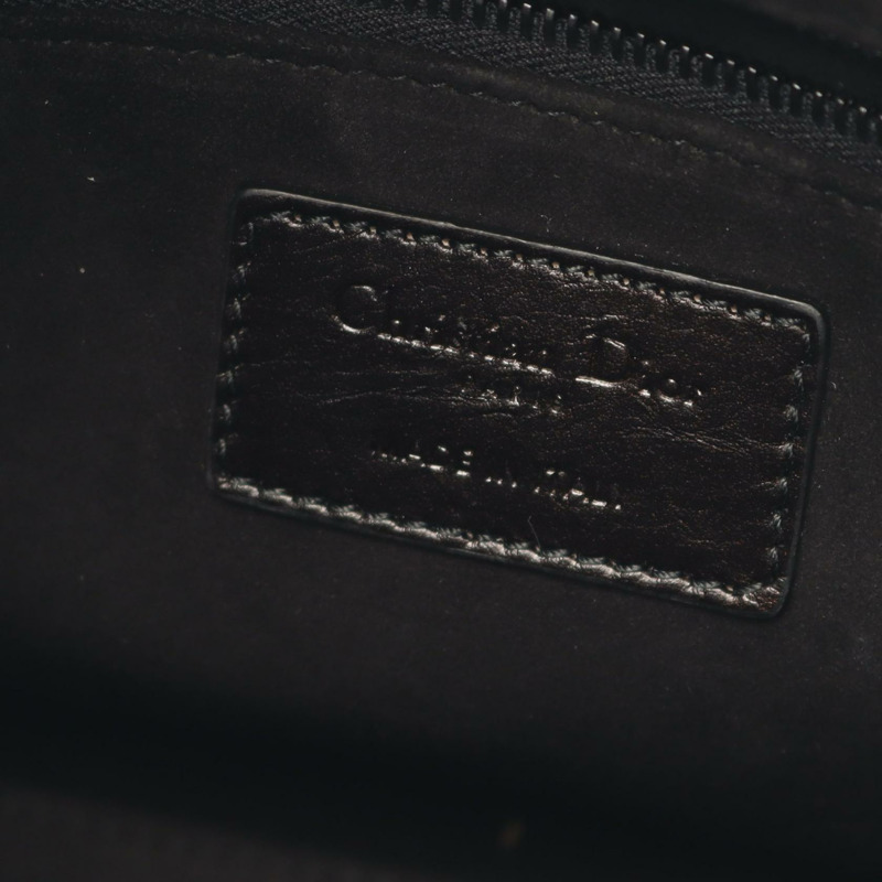 Christian Dior LADY DIOR 黑色皮革單肩手提包(二手女款)-3