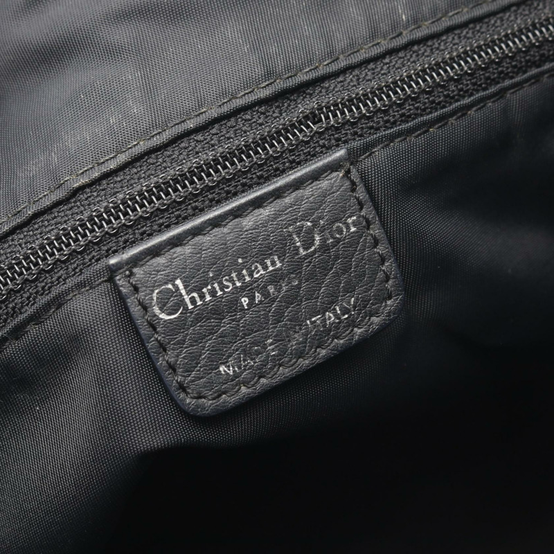 Christian Dior Street Chic Trotter 單肩包，帆布皮革，黑色/海軍藍，二手-3