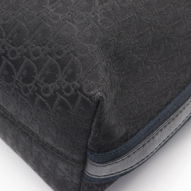 Christian Dior Street Chic Trotter 單肩包，帆布皮革，黑色/海軍藍，二手-4