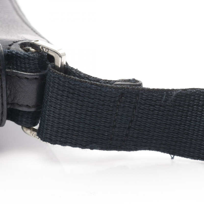 Christian Dior Street Chic Trotter 單肩包，帆布皮革，黑色/海軍藍，二手-6