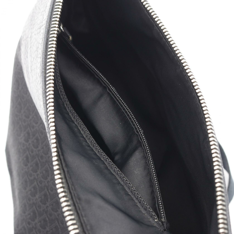 Christian Dior Street Chic Trotter 單肩包，帆布皮革，黑色/海軍藍，二手-9