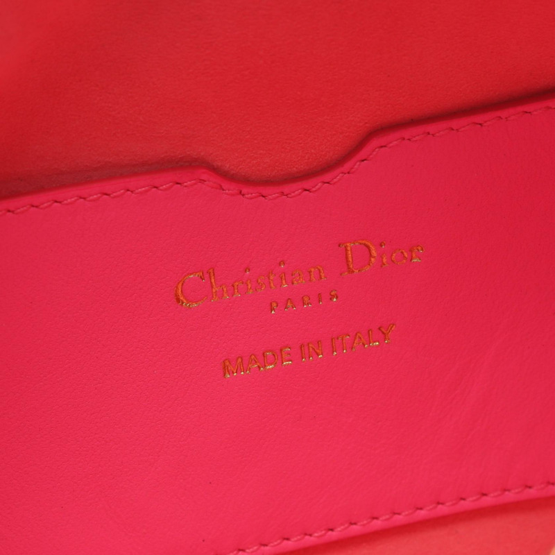 Dior VIBE 小號 Hobo Cannage 手提單肩包,皮革材質,粉紅色、白色、黑色,二手-3