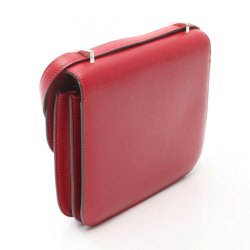 愛馬仕 Constance 3 迷你肩背包,Tadelakt 皮革,Rouge Garance 色,二手,帶五金配件-1