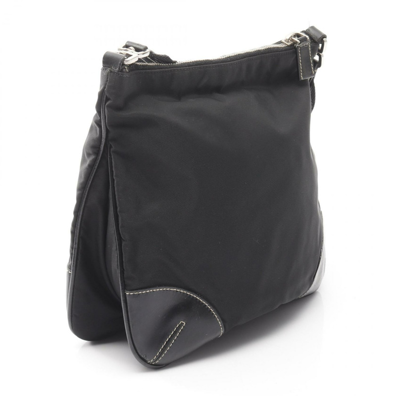 PRADA TESSUTO LIGHT 單肩斜背包 BT0332 尼龍皮革 黑色 二手 女士-1