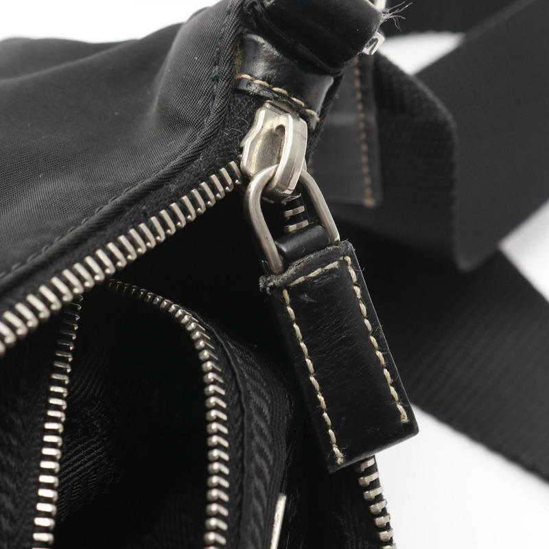 PRADA TESSUTO LIGHT 單肩斜背包 BT0332 尼龍皮革 黑色 二手 女士-6