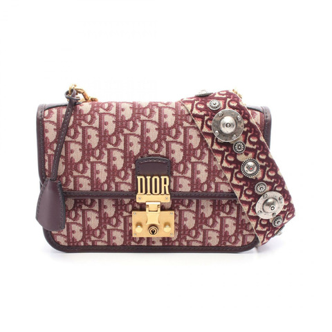 Christian Dior Addict Oblique 單肩包，帆布皮革，波爾多米色，二手