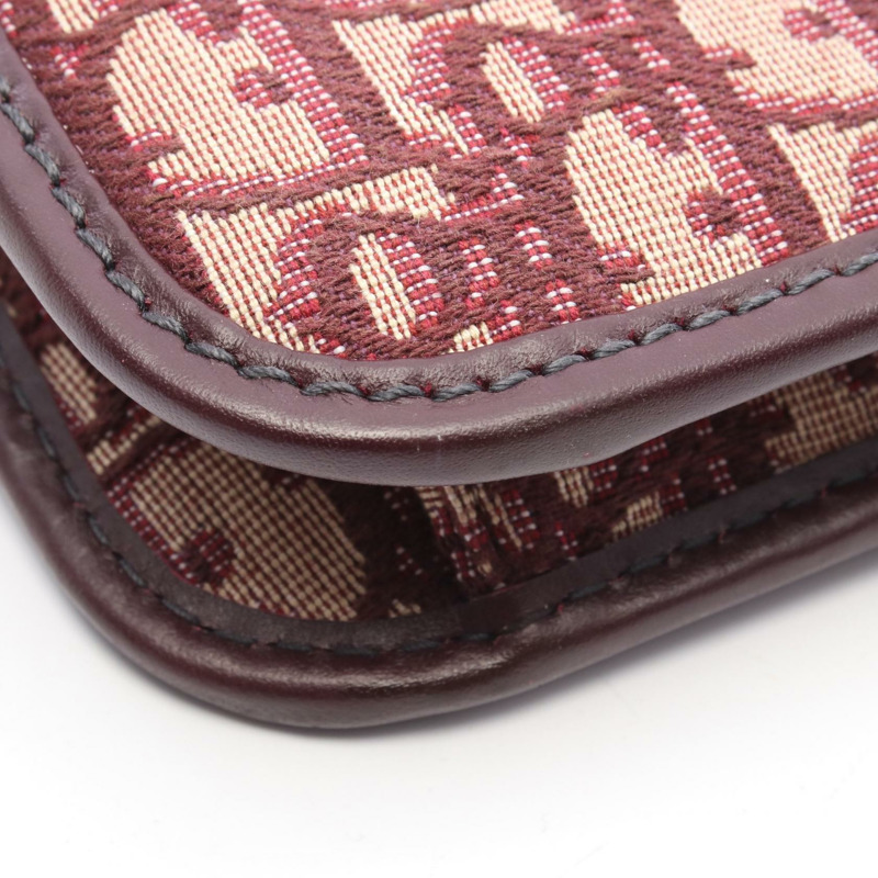 Christian Dior Addict Oblique 單肩包,帆布皮革,波爾多米色,二手-5