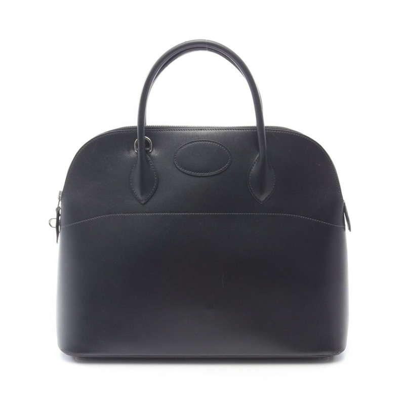 愛馬仕 Bolide 35 手提包,黑色,盒式小牛皮,二手,女士,帶五金配件,無肩帶-0