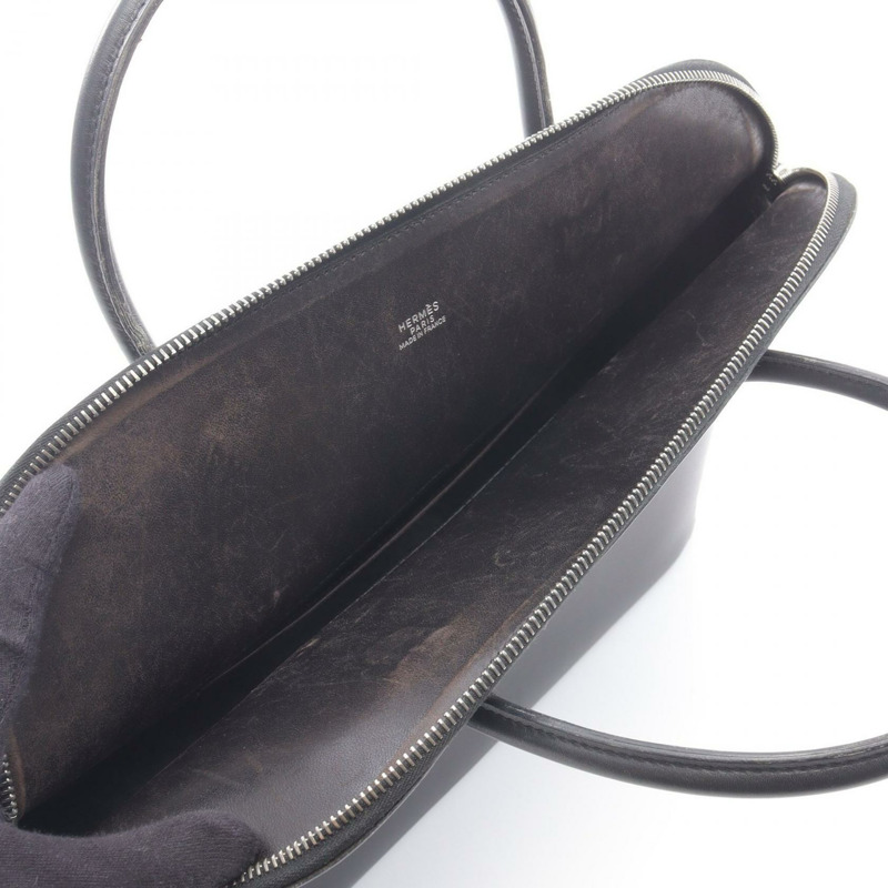 愛馬仕 Bolide 35 手提包,黑色,盒式小牛皮,二手,女士,帶五金配件,無肩帶-8