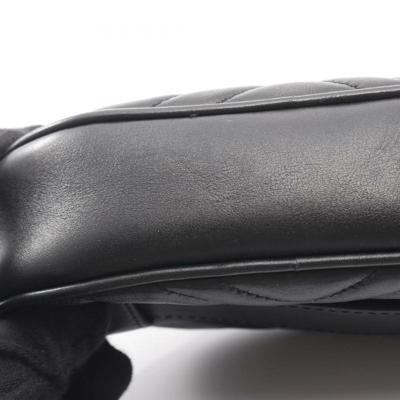 GUCCI GG Marmont 腰包/臀包 476434 黑色皮革二手女款-6