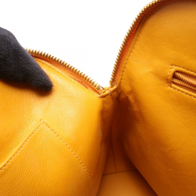 香奈兒 (CHANEL) 絎縫鏈條肩背包,小牛皮,黃色,金色五金,二手女款-6