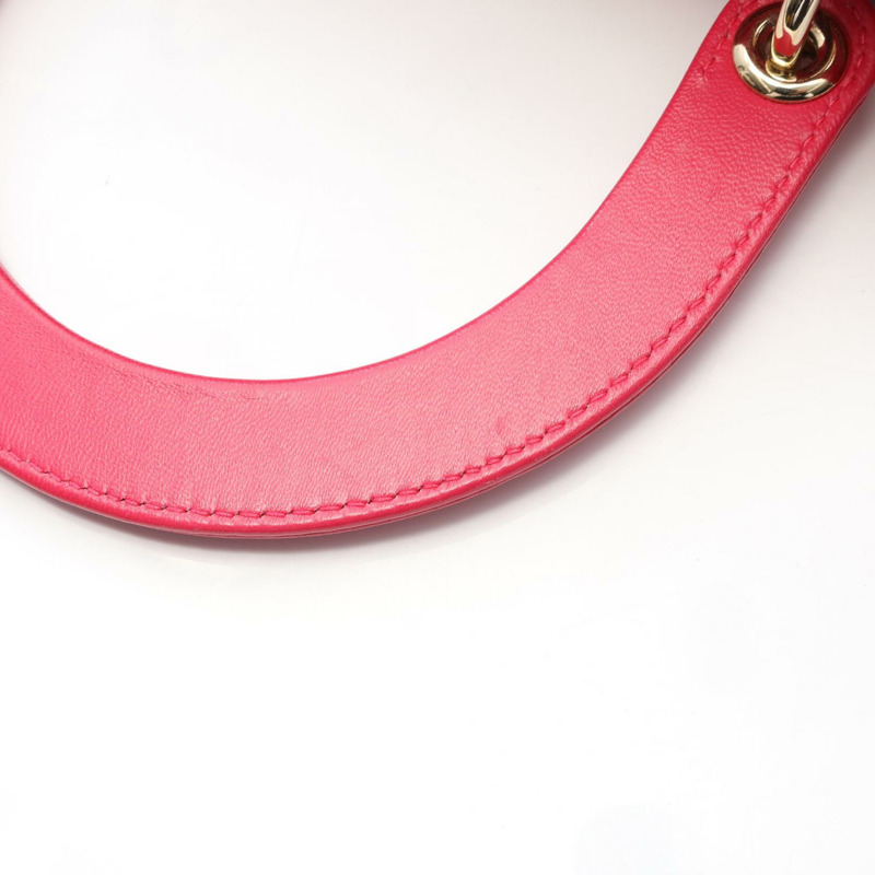 Christian Dior Lady Dior Cannage 大手提單肩包，皮革，洋紅色-6