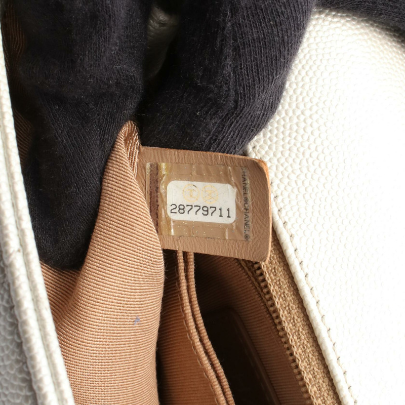 香奈兒 Coco Handle 翻蓋絎縫鏈條肩背包 小牛皮 SHW 白色 二手-4