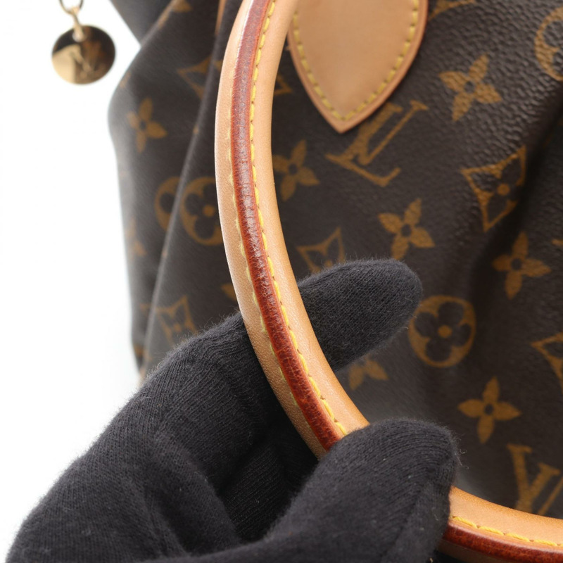 路易威登 Tivoli PM 手提包 M40143 Monogram 帆布皮革棕色二手女士-10
