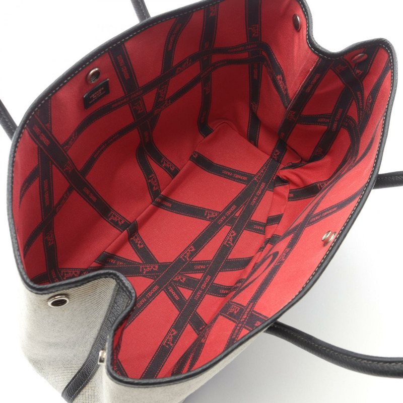 愛馬仕 Garden Party PM Bolduc Ribbon 手提包,Toile H Negonda 皮革,米色二手-2