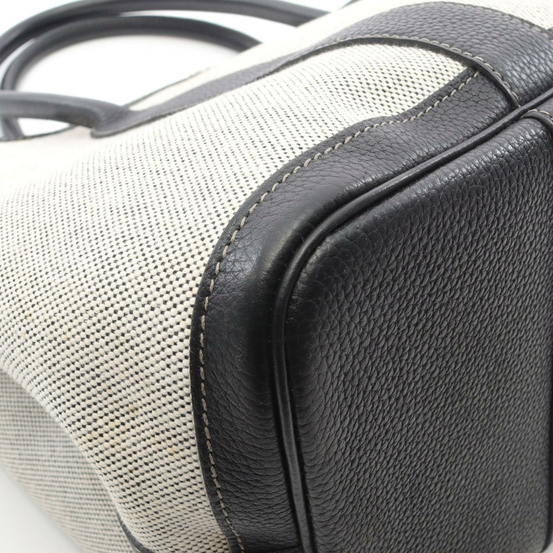 愛馬仕 Garden Party PM Bolduc Ribbon 手提包,Toile H Negonda 皮革,米色二手-5