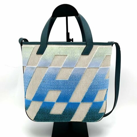 HERMES 藍色漸變拼皮Cabas27手提肩背包 27*24*8.5 98新