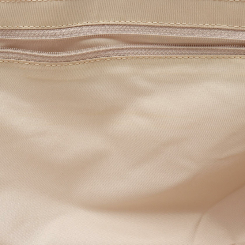 香奈兒新款旅行系列 MM 手袋 A15991 皮革尼龍帆布 米色 金色五金 二手-8