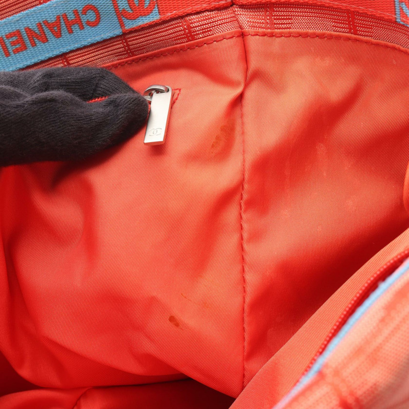 香奈兒新款旅行系列 MM 手袋 A15991 皮革尼龍帆布 紅色 SHW 二手-6