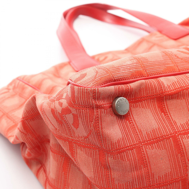 香奈兒新款旅行系列 MM 手袋 A15991 皮革尼龍帆布 紅色 SHW 二手-8