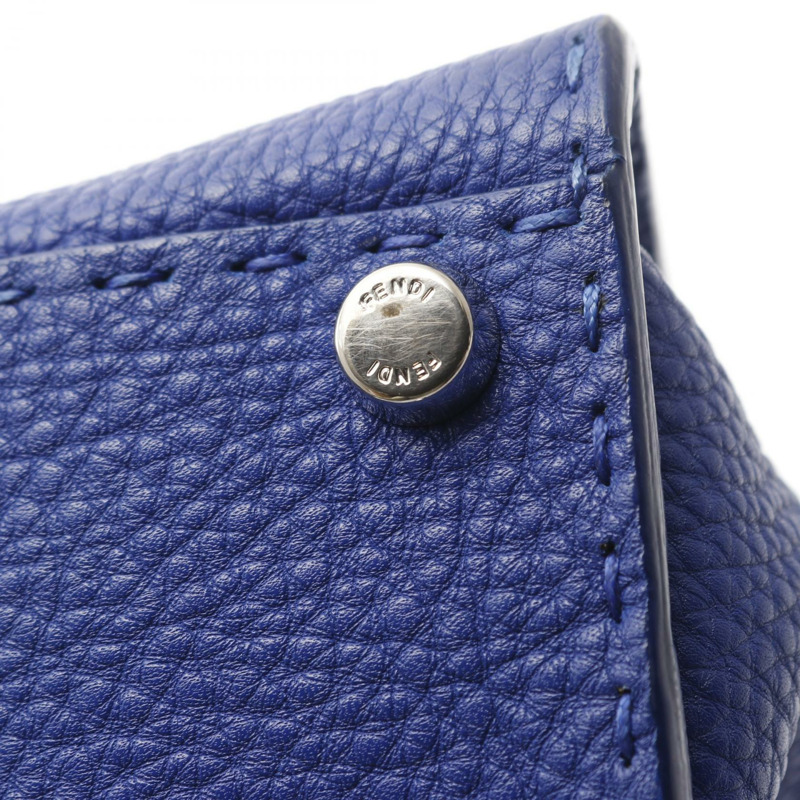 FENDI Peek-a-boo Regular 2Way 肩背手提包 8BN226 皮革 藍色 二手 女士-6