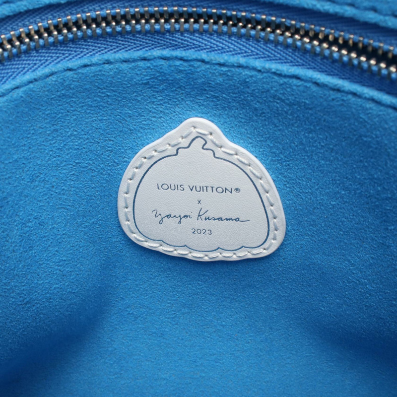 路易威登 x YK On the Go PM 單肩手提包 M46424 皮革 藍白 二手-3