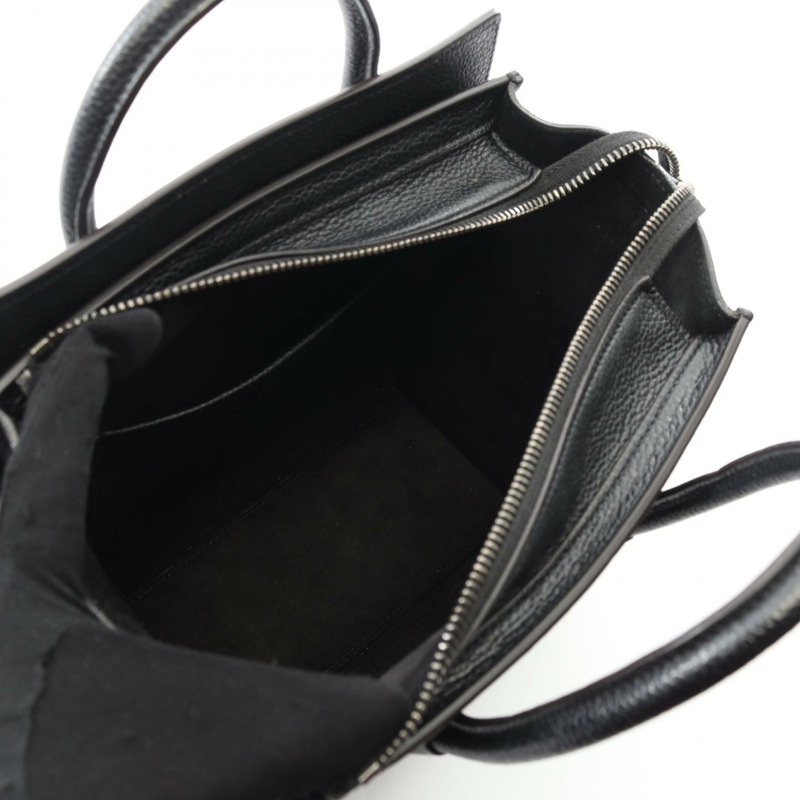 CELINE Luggage Nano Shopper 單肩斜背包 189243 黑色皮革 二手-2