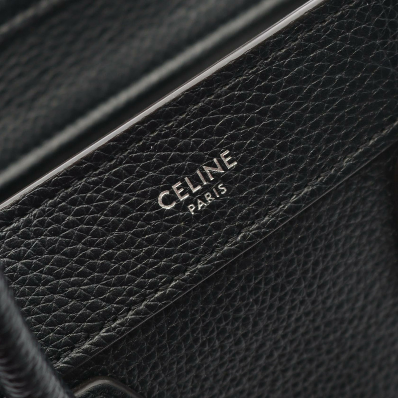 CELINE Luggage Nano Shopper 單肩斜背包 189243 黑色皮革 二手-3