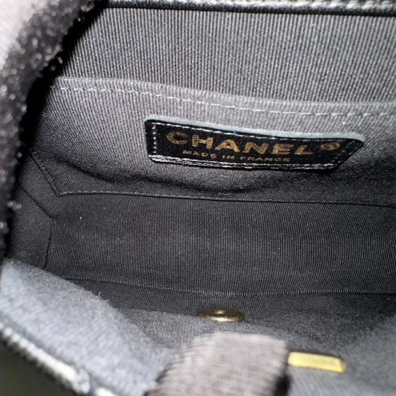 CHANEL 黑金珍珠鴛鴦雙C扣肩背斜背皮穿鏈條包19*16*4 98新配件塵袋-1