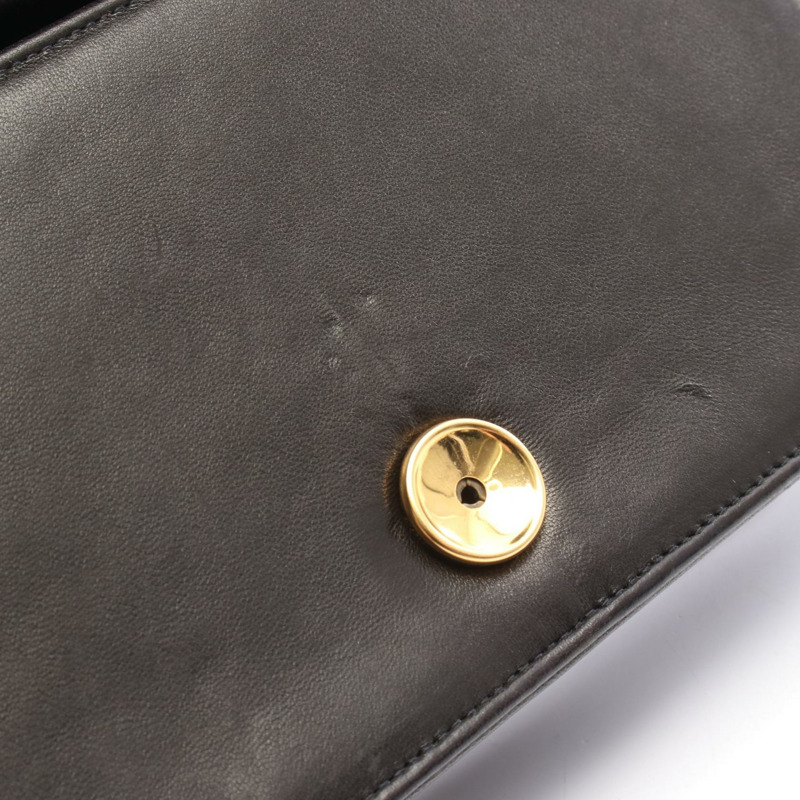 香奈兒迷你絎縫鏈條肩背包 A03571 羊皮 黑色 二手 GHW CC-6