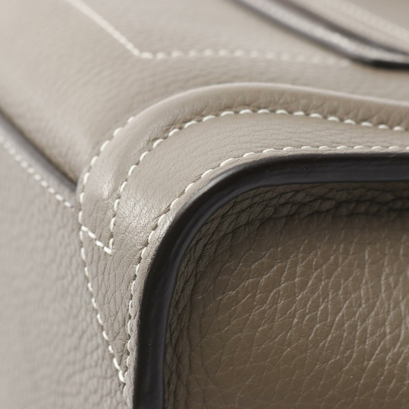 CELINE Luggage Nano Shopper 單肩斜背手提包,棕色皮革,二手女款-4