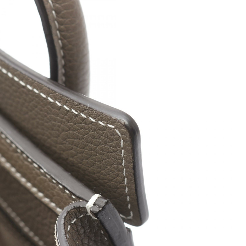 CELINE Luggage Nano Shopper 單肩斜背手提包,棕色皮革,二手女款-6