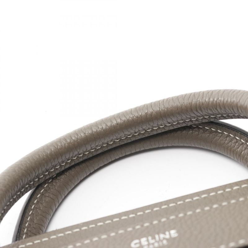 CELINE Luggage Nano Shopper 單肩斜背手提包,棕色皮革,二手女款-7