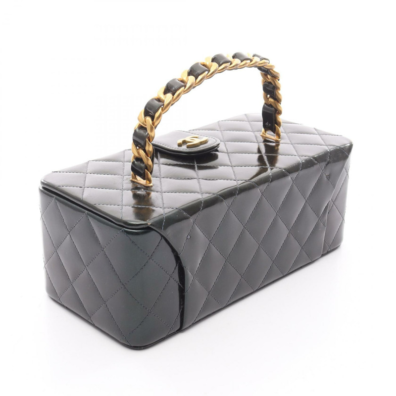 香奈兒 Matelasse 手提包,漆皮,綠色,金色五金,二手,女士-1