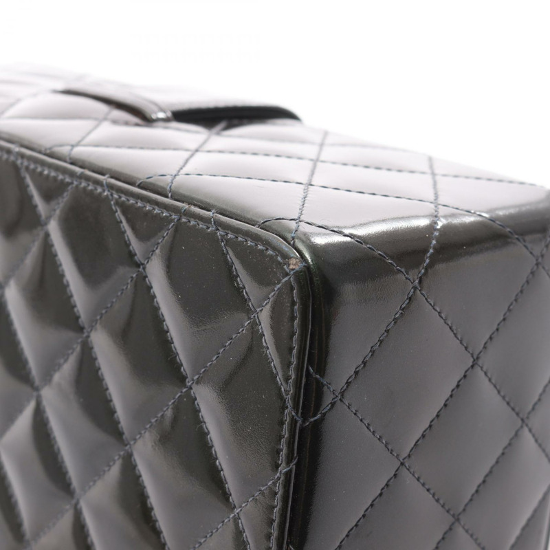 香奈兒 Matelasse 手提包,漆皮,綠色,金色五金,二手,女士-12