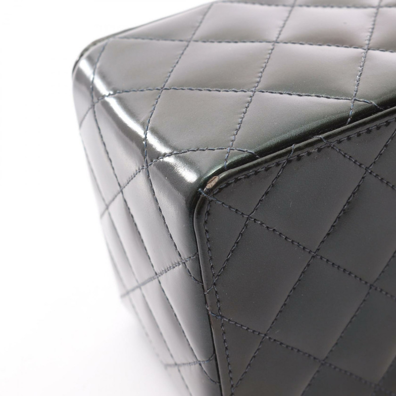 香奈兒 Matelasse 手提包,漆皮,綠色,金色五金,二手,女士-13